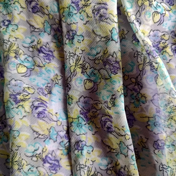 Delicate Pleated Decorative Buttons Floral Print Skirt SZ XL Romy - Picture 9 of 9